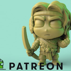 Chibi Plainsman Ranger Hunter - 32mm Scale Miniature | DnD Miniature | Chibi Mini | Fantasy | Gifts