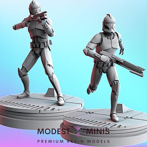 2pc Troopers of Tomorrow - 35mm Legion Scale 40mm Shatter Scale | RPG | Scifi | Role Playing | D&D | SW Miniature