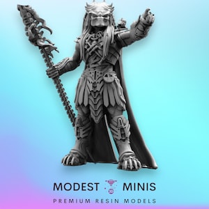 Ancient Wulfen Skull Hunter Zanurak - 32mm Scale Alien Miniature | RPG | Sci fi | Cyberpunk | Role Playing | DnD | Papsikel