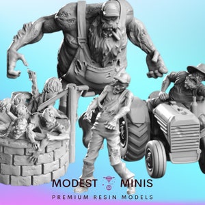 Farm Zombies Set - 28mm 30mm 32mm - Farm Survivors | Wasteland | Zombicide | Walking Dead