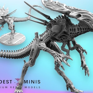 200mm long Xeno Brood Grandmother - 32mm Scale Alien Miniature | RPG | Sci fi | Cyberpunk | Role Playing | DnD | Papsikel Xenowars