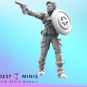 Capitano Excalibur C - Miniatura 40mm / DnD Mini / Supereroe / Tridente