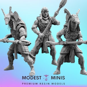 3tlg Gul&#39;Doran Doorn Krieger - Resin 3D Print Alien Miniatur | Rollenspiel | Science-Fiction | Cyberpunk | Rollenspiel | D&D | Papsikel Sterneneingang