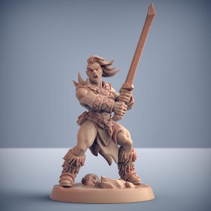 Female Barbarian Dragonspeak D - Resin Print DnD Miniature | Dungeons and Dragons Mini | 5E Fantasy | Artisan Guild
