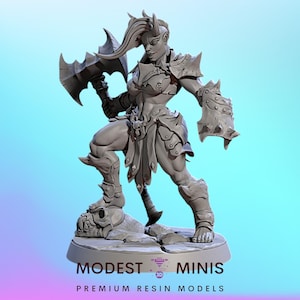 Vaeryss Demon Hero - Resin Print DnD Miniature | Dungeons and Dragons Mini | 5E Fantasy | Artisan Guild