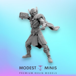Lady Thunder A - 40mm  Miniature | DnD Mini | Superhero | Trident