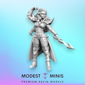 Shariza Female Mage - 32mm Scale DnD Miniature | Dungeons and Dragons | JRPG Mini - RN Estudio