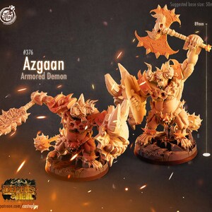 50mm Azgaan Armored Demons Devils - 32mm Scale DnD Miniature | Nine Hells | Dungeons and Dragons Mini | 5E Fantasy | Cast n Play