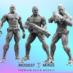 Augmented Soldier Jaron Namir 1-3 - 32mm Scale Cyberpunk Miniature | RPG | Sci fi | Role Playing | DnD | Papsikel