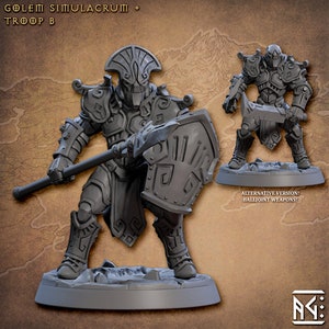 Golem B Warforged Simulacrum Modular - Resin Print DnD Miniature | Dungeons and Dragons Mini | 5E Fantasy | Artisan Guild
