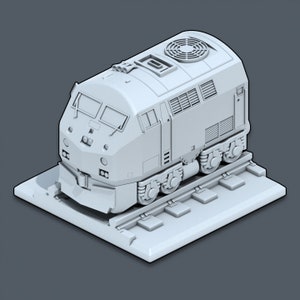 Genie Engine Train Miniature | Resin 3D Print Mini | Model Train and Tracks