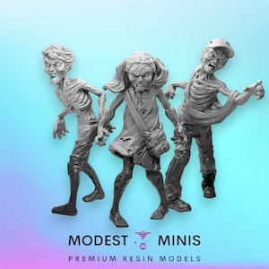 3pc Zombie Kids 1-3 - 28mm 30mm 32mm - Wasteland | Zombicide | Walking Dead