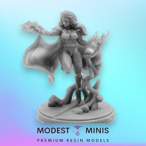 90s Weather Witch - 40mm Miniature | DnD Mini | Superhero Miniature | C27