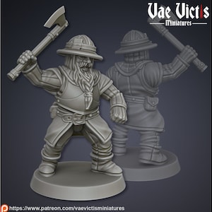 Dwarf Guard 03 NPC - 28mm or 32mm Scale DnD Miniature | Dungeons and Dragons Mini | 5E Fantasy | Vae Victis