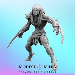 Wolf Assassin Skull Hunter - Resin 3D Print Alien Miniature | RPG | Sci fi | Cyberpunk | Role Playing | DnD | Papsikel