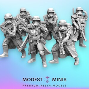 6pc Trench Death Troopers - Legion Scale | RPG | Scifi | Role Playing | DnD | Jandro SW Miniature