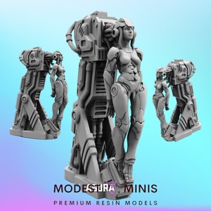 Green Sanctum Asura - Resin Cyberpunk Miniature | RPG | Sci fi | Role Playing | DnD | Papsikel