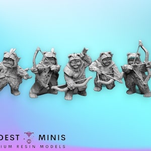 5pc Bear Bowmen Squad - 35mm Legion Scale | RPG | Scifi | Role Playing | Shatterpoint | SW Miniature