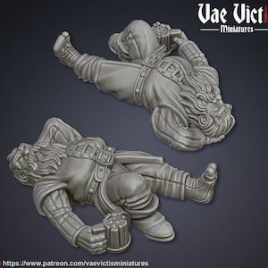 Dwarf Guard Drunk NPC - 28mm or 32mm Scale DnD Miniature | Dungeons and Dragons Mini | 5E Fantasy | Vae Victis