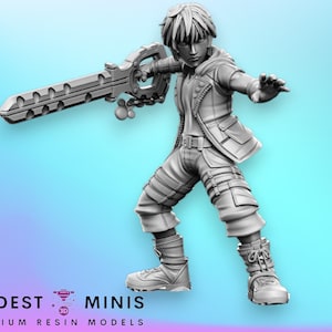 Keyblade Rik - 28mm 32mm Scale DnD Miniature | Dungeons and Dragons | RN Estudio