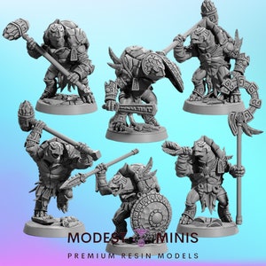 6pc Jadeshell Turtlekin Modular Tortle - Resin Print DnD Miniature | Dungeons and Dragons Mini | 5E Fantasy | Artisan Guild