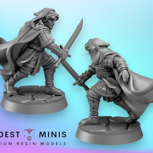 Elf Swordsman - 28mm or 32mm Scale DnD Miniature | Dungeons and Dragons Mini | 5E Fantasy | Vae Victis