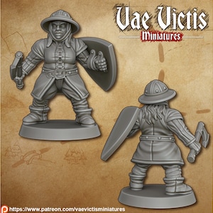 Dwarf Guard Female 02 NPC - 28mm or 32mm Scale DnD Miniature | Dungeons and Dragons Mini | 5E Fantasy | Vae Victis