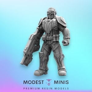 Argatha Station Guard A - Resin Scale Alien Miniature | RPG | Sci fi | Cyberpunk | Role Playing | DnD | Papsikel