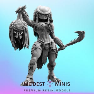 Vixen Outlaw Skull Hunter - Resin 3D Print Alien Miniature | RPG | Sci fi | Cyberpunk | Role Playing | DnD | Papsikel
