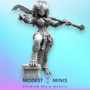 Raven Vixen Skull Hunter - 32mm Scale Alien Miniature | RPG | Sci fi | Cyberpunk | Role Playing | DnD | Papsikel