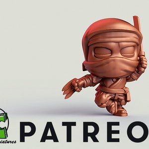 Chibi Ninja - 32 mm Skala Miniatura | DnD Miniatura | Chibi Mini | Fantasy | Prezenty