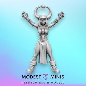Heroine Quest Dark Sorceress Female - 28mm 32mm Scale DnD Miniature | Dungeons and Dragons | RN Estudio
