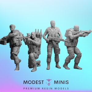 4pc African Militia - 28mm 32mm Miniature | Military Wargame Mini | Skirmish | Zombicide | Survivors