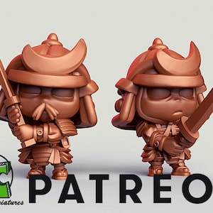 Chibi Samurai - 32mm Scale Miniature | DnD Miniature | Chibi Mini | Fantasy | Gifts