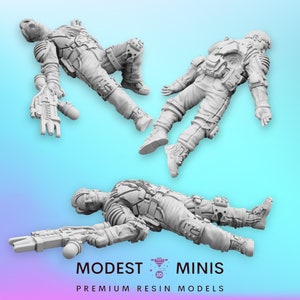 3pc Dead Resistance Fighter - Miniatura aliena in scala 32mm / RPG / Fantascienza / Cyberpunk / Giochi di ruolo / DnD / Papsikel