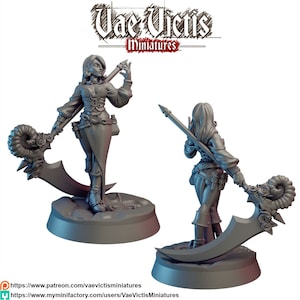 Necromancer Female - 28mm or 32mm Scale DnD Miniature | Dungeons and Dragons Mini | 5E Fantasy | Vae Victis