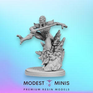 Diablo de azufre azul - Miniatura de 40 mm / DnD Mini / Miniatura de superhéroe / C27