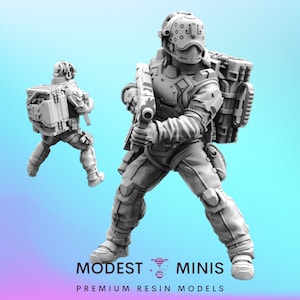 Trauma Troupe Field Doctor B - 32mm Scale Cyberpunk Mini | RPG | Sci fi | Role Playing | DnD | Papsikel