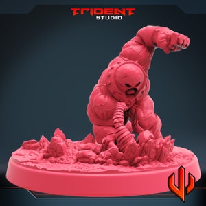 100mm Bulldozer v Titanium Dude - 40mm  Miniature | DnD Mini | Superhero | Trident
