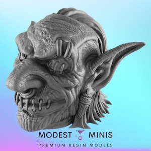 Shrunken Goblin Head Prop | 3D Printed Tabletop Prop | Fantasy Cosplay | Dungeons and Dragons