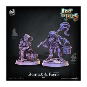 2pc Dormak and Faern Dwarf Sailors - 32mm Scale DnD Miniature | Dungeons and Dragons Mini | 5E Fantasy | Cast n Play
