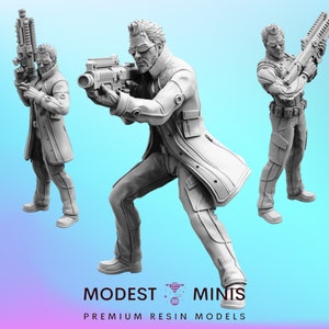 Cybernetic Chief Sicherheits Set - Resin Cyberpunk Miniatur | Rollenspiel | Science-Fiction | Rollenspiel | D&D | Pappusel