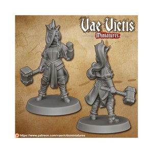 Female Cleric Hero Mini - 28mm or 32mm Scale DnD Miniature | Dungeons and Dragons Mini | 5E Fantasy | Vae Victis