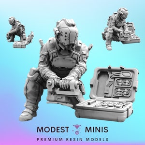 Trauma Truppe Felddoktor A - 32mm Cyberpunk Mini | Rollenspiel | Science-Fiction | Rollenspiel | D&D | Pappusel