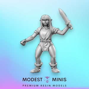 Heroine Quest Goblin Short Sword Female - 28mm 32mm Scale DnD Miniature | Dungeons and Dragons | RN Estudio