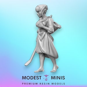 Villageois PNJ Evy jardinier - Miniature DnD à l&#39;échelle 32 mm | Donjons et Dragons | JRPG Mini - RN Estudio