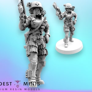 Female Marine Medic Eunice - 32mm Scale Alien Miniature | RPG | Sci fi | Law Upholders | Role Playing | DnD | Papsikel