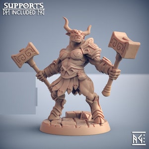 Minoc Minotaur E | Resin Print DnD Miniature | Dungeons and Dragons Mini | 5E Fantasy | Artisan Guild