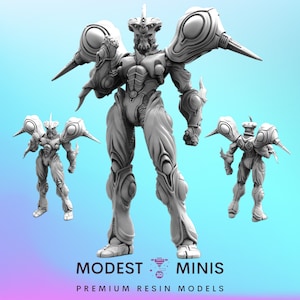 Gigantic Bio Techno Man A - 32mm Scale Cyberpunk Mini | RPG | Sci fi | Role Playing | DnD | Papsikel