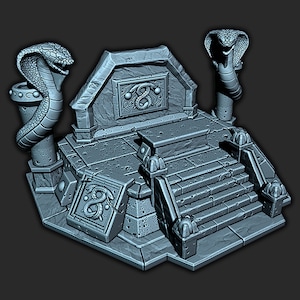 Snake Altar Yuan Ti - 32mm scale minis - Dungeons and Dragons - EC3D terrain Empire of Scorching Sands